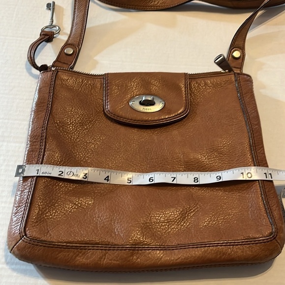 VTG-fossil-Boho, Marlow Crossbody Chestnut pebbled leather Crossbody purse/bag - Picture 14 of 16